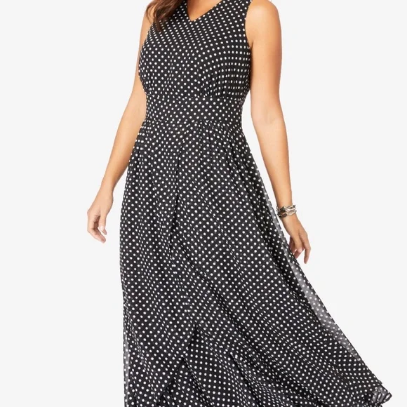 chinese dress ladies Jessica London Women's Plus Size Georgette Flyaway Maxi Dress
